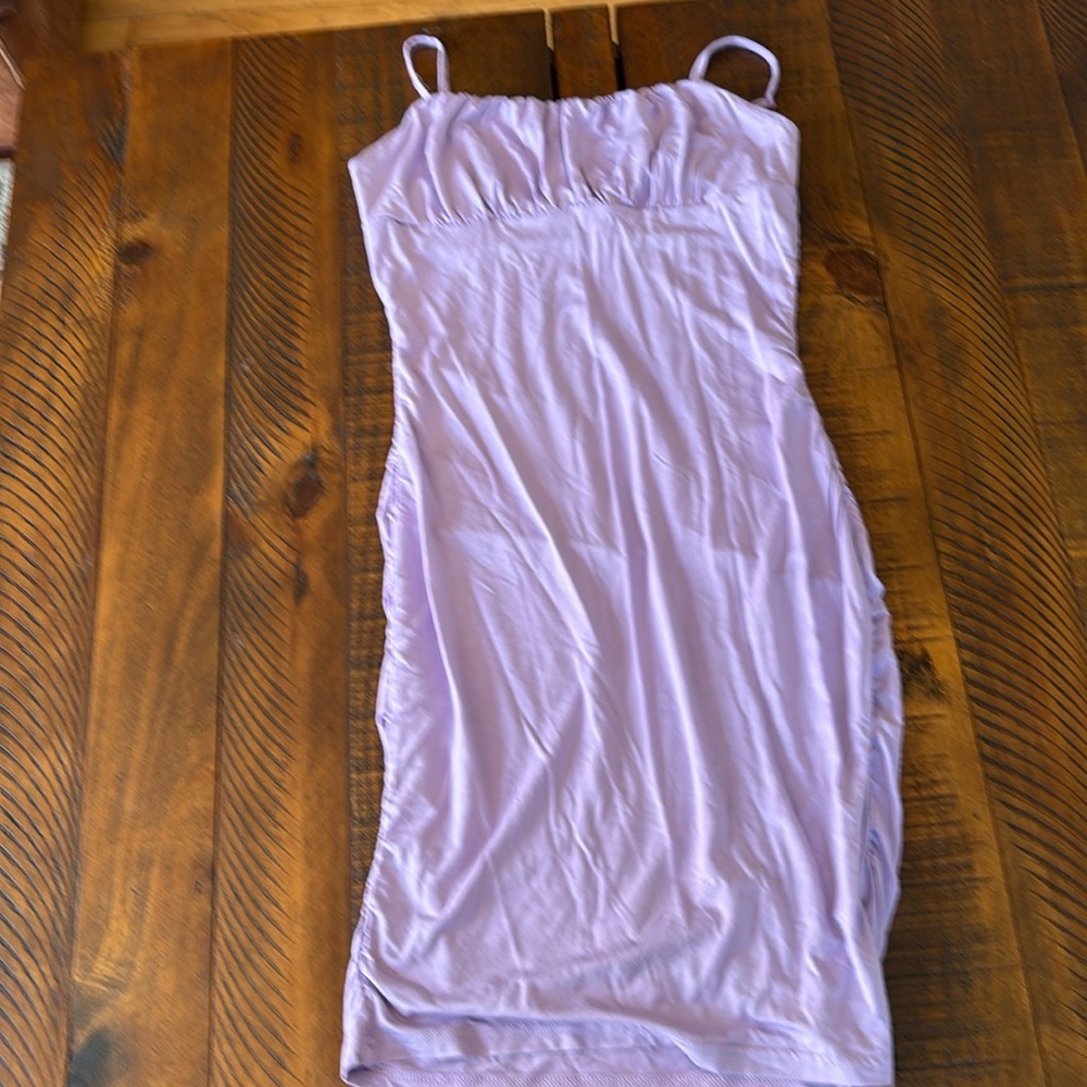 Elegant Lavender Spaghetti Strap Dress